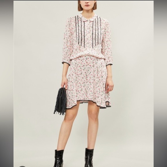 Zadig+Voltaire Raspail Pattern Dress in Rose Petal EUC Size M
